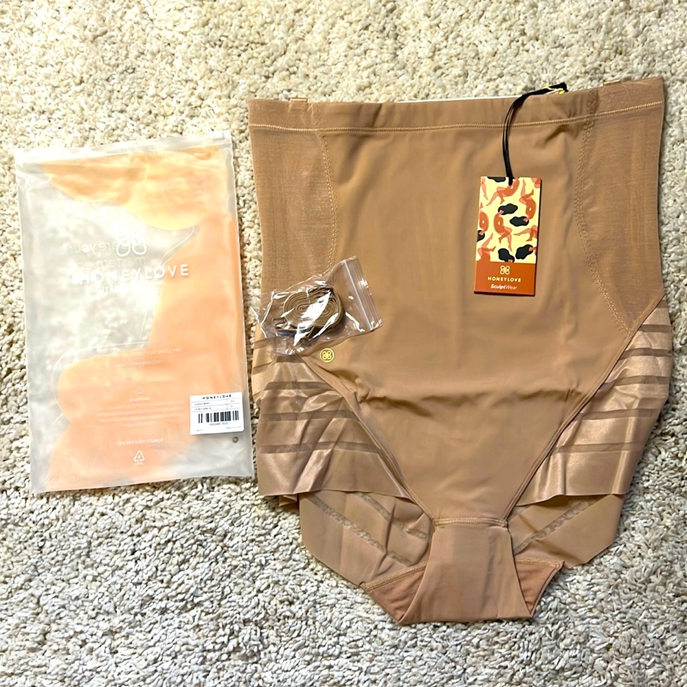 BOGO! Honeylove High-Waisted Queen Brief Shapewear in Sand NWT